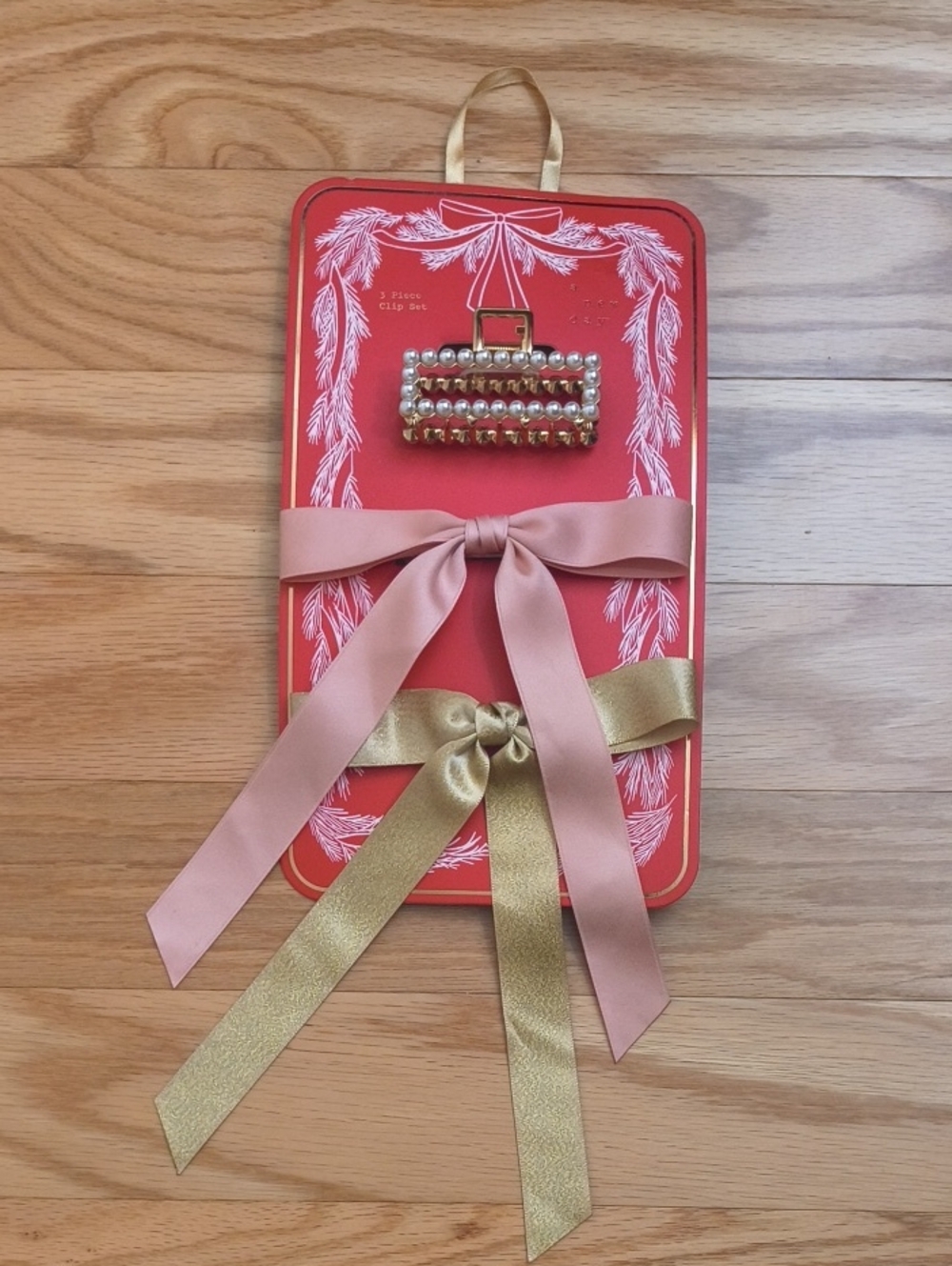 A New Day Pearls Gold & Blush 3 Pcs Hair Set NWT